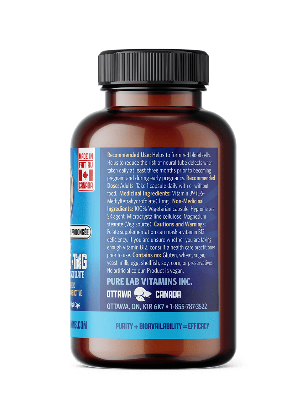 Pure Lab Bioactive Folic Acid (60 VCaps) - Lifestyle Markets