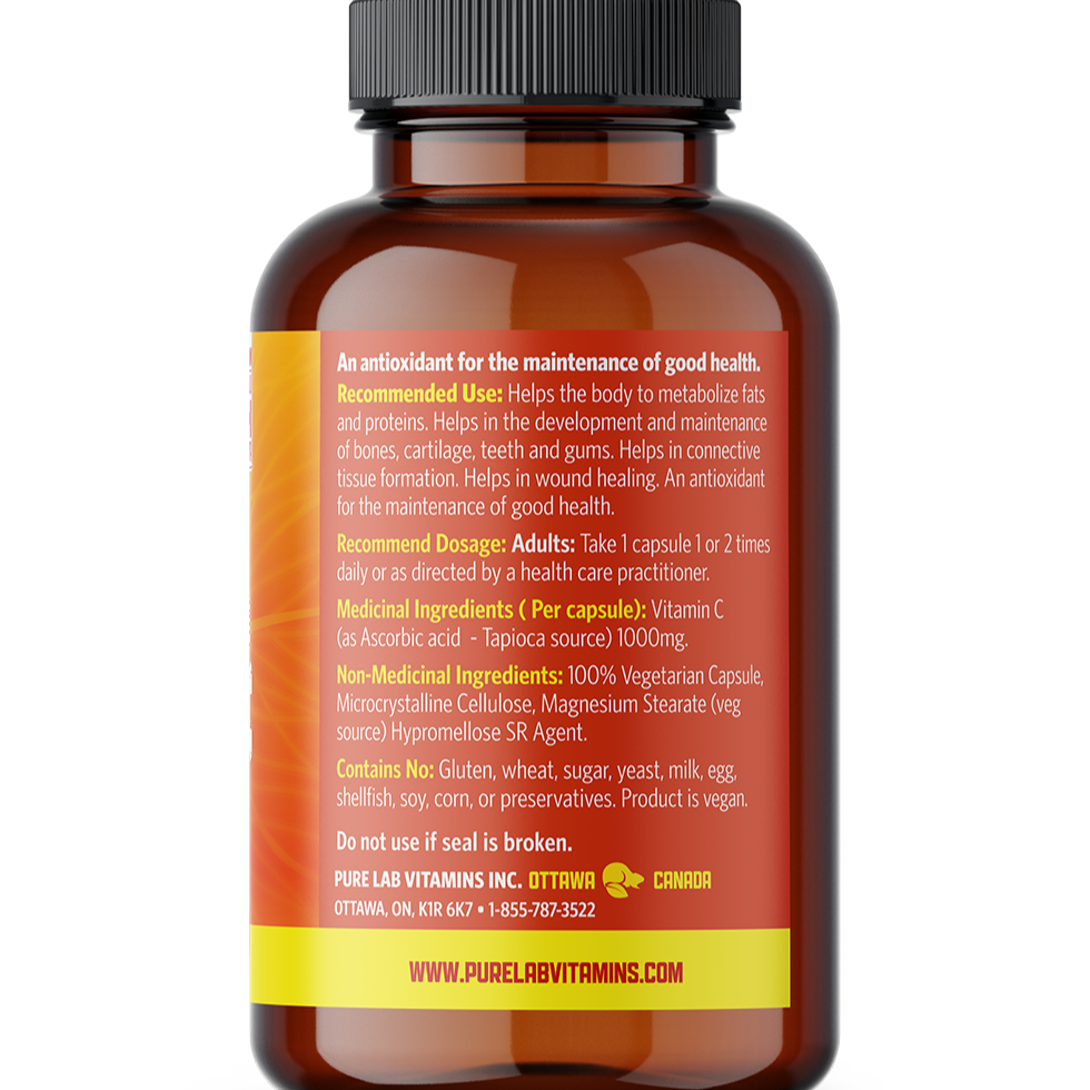 Pure Lab Slow Release Vitamin C 1000mg (120VCaps) - Lifestyle Markets