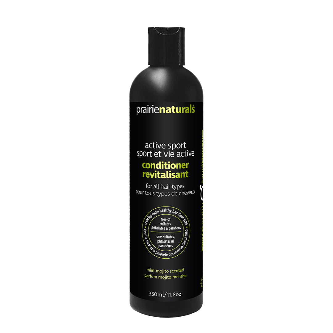 Prairie Naturals conditioner bottle on a white background