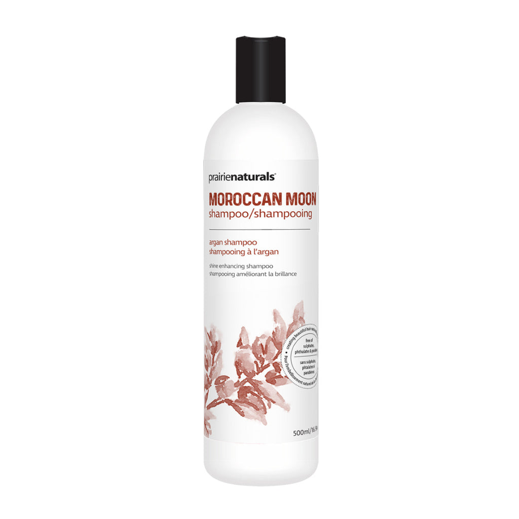 Praire Naturals Moroccan Moon shampoo bottle on a white background