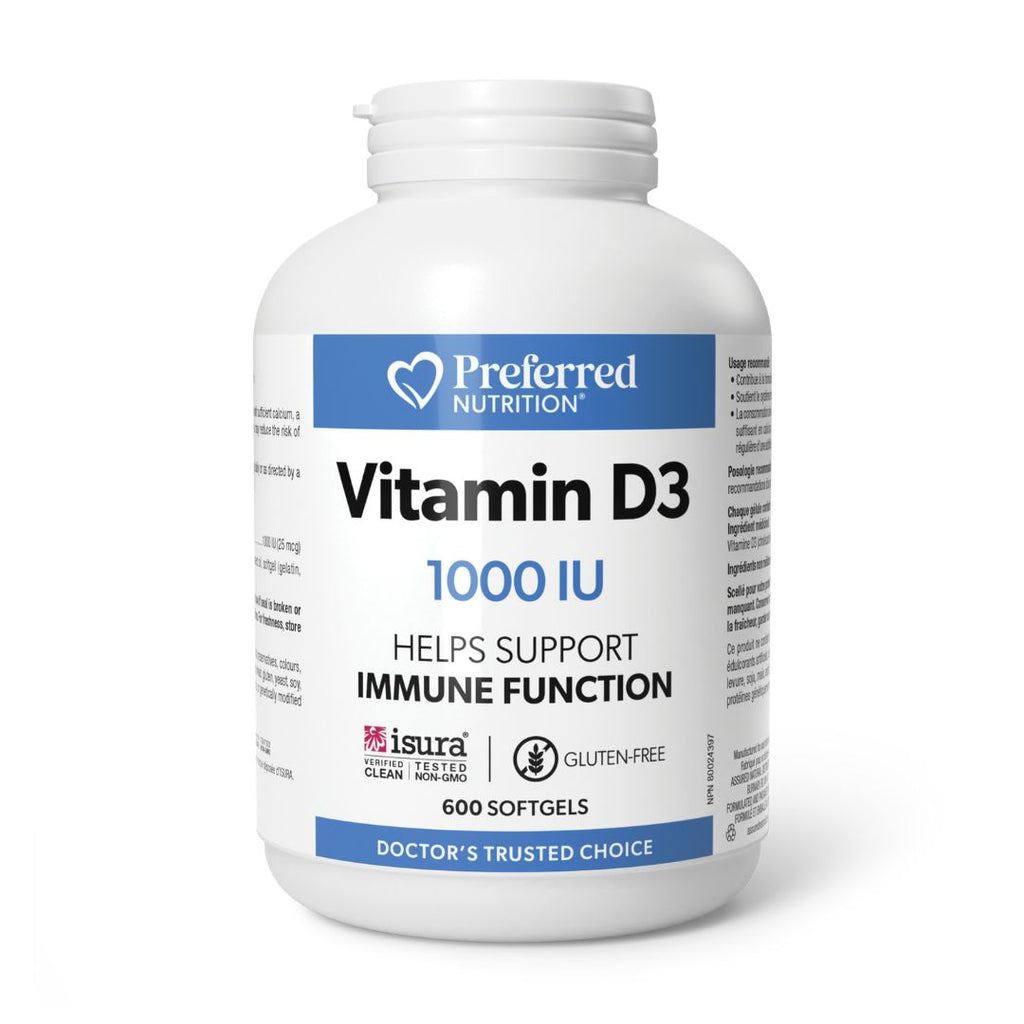 Preferred Nutrition Vitamin D3 1000IU (600 Sgels)