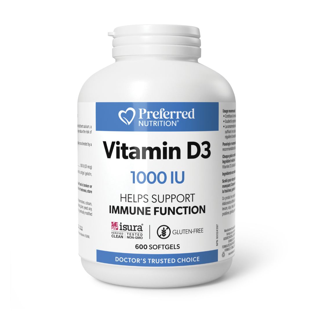 Preferred Nutrition Vitamin D3 1000IU (600 Sgels) - Lifestyle Markets