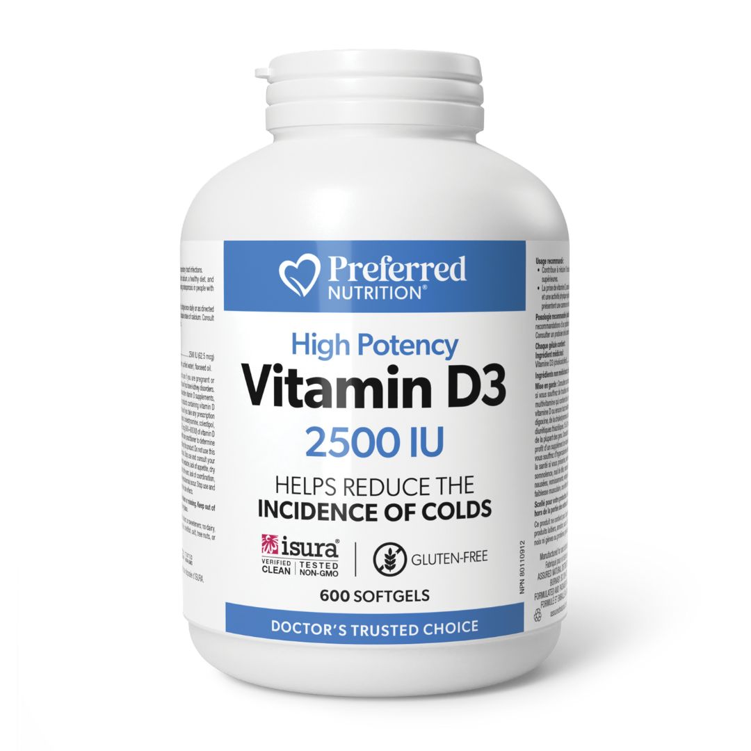 Preferred Nutrition Vitamin D3 2500IU (600 Sgels) - Lifestyle Markets