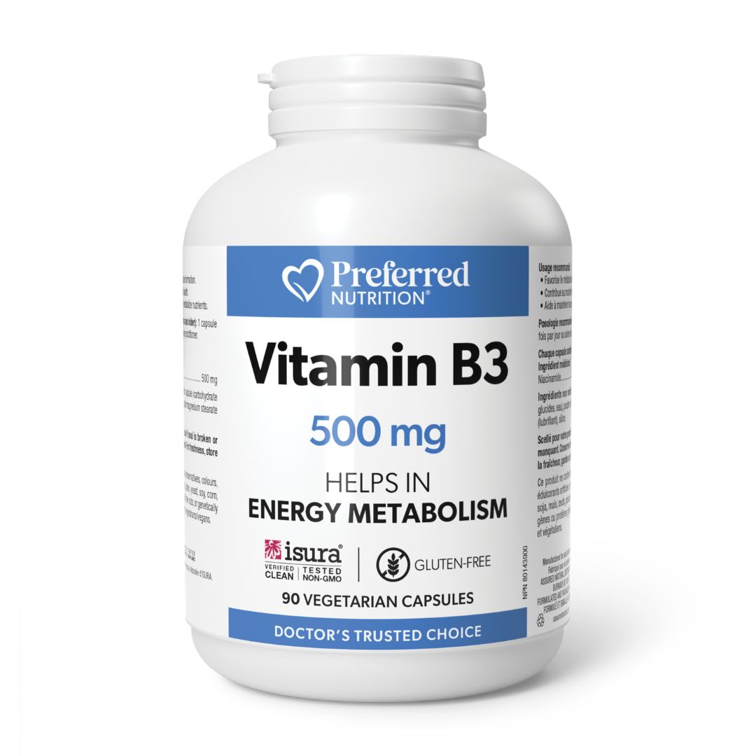 Preferred Nutrition Vitamin B3 500mg (Niacinamide) (90VCaps)