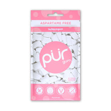 Pack of pur gum in bubblegum flavor with pink and white design