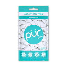 Packaging of PUR gum with wintergreen flavor on a white background