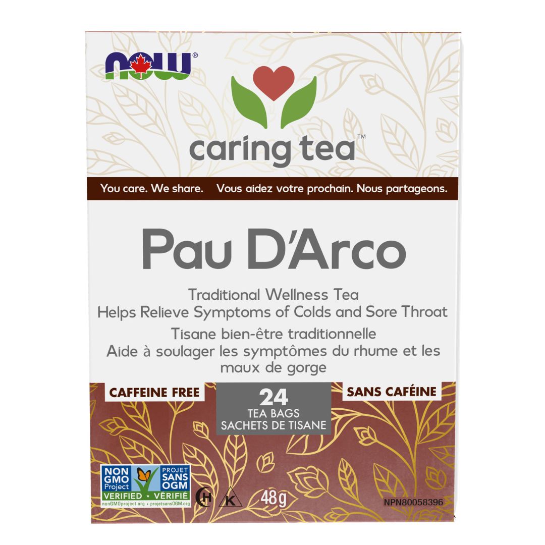 Now Caring Tea Pau D'Arco (24 Bags) - Lifestyle Markets