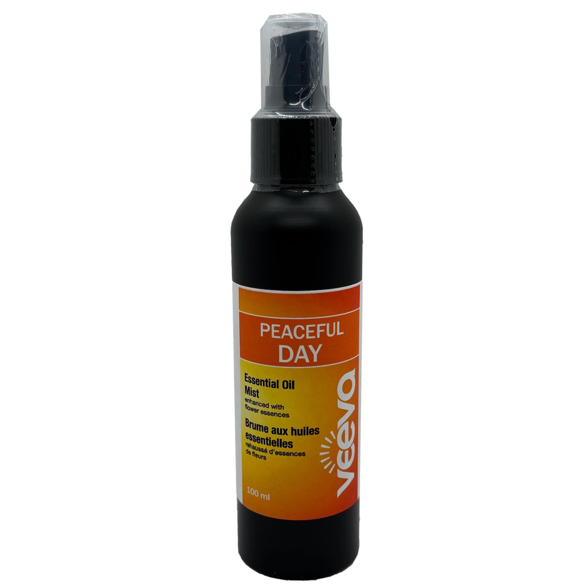 Veeva Peaceful Day essential oil bottle on a white background
