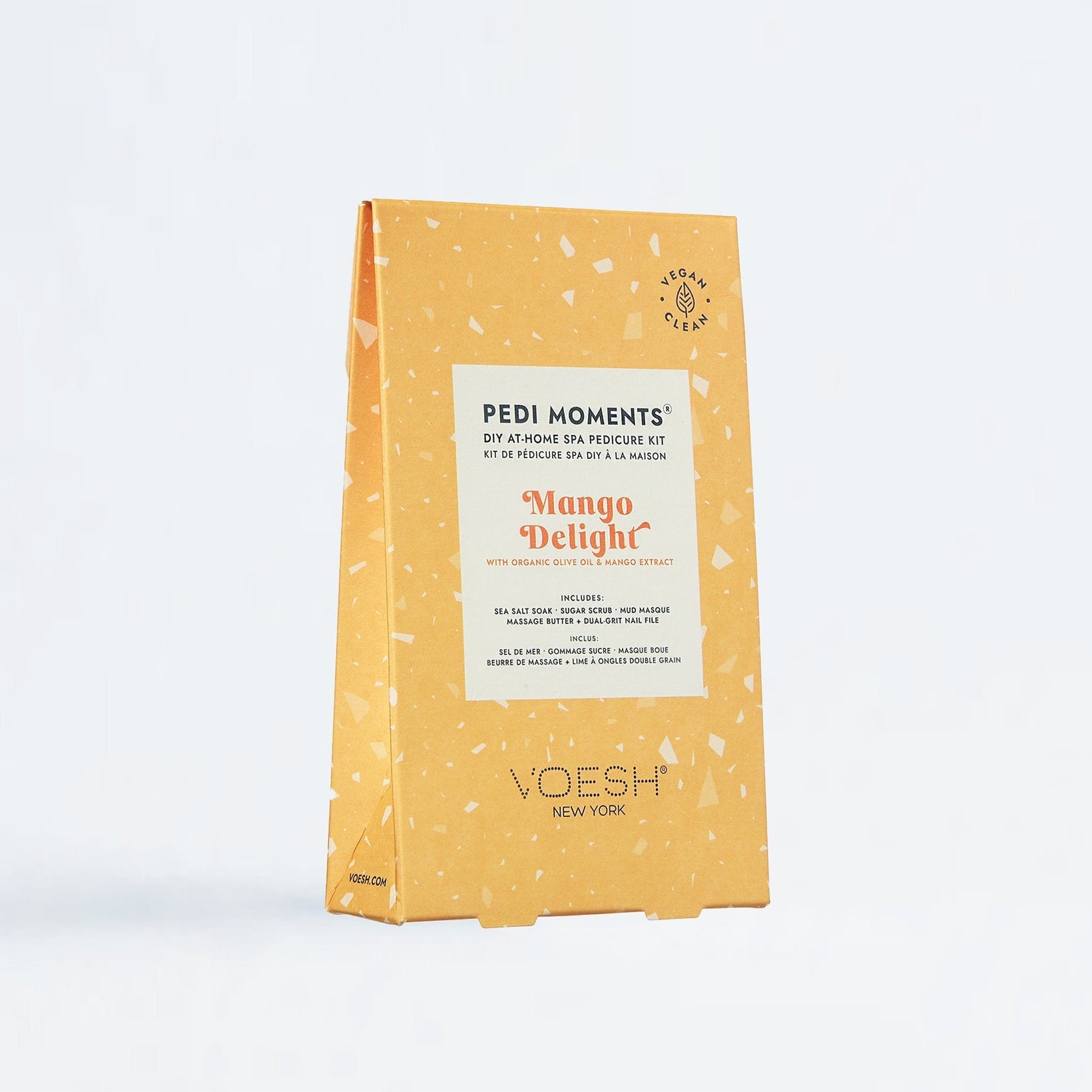 VOESH Pedi Moments Mango Delight pedicure kit packaging on a white background