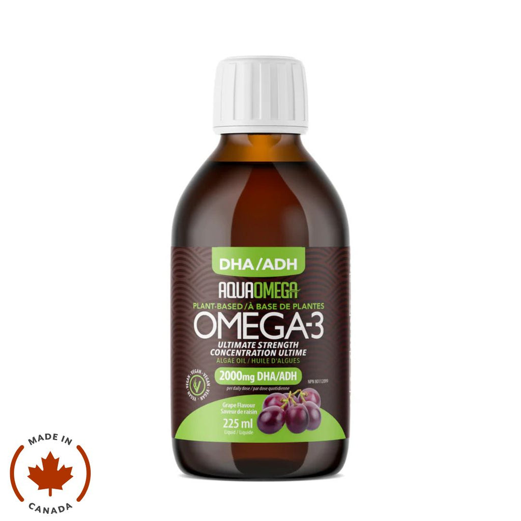 AquaOmega Plant-Based Omega-3 High DHA Grape (225ml)