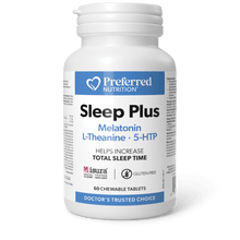 Bottle of Preferred Nutrition Sleep Plus supplement on a white background