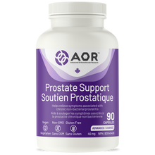 Bottle of AOR Prostate Support supplement on a white background
