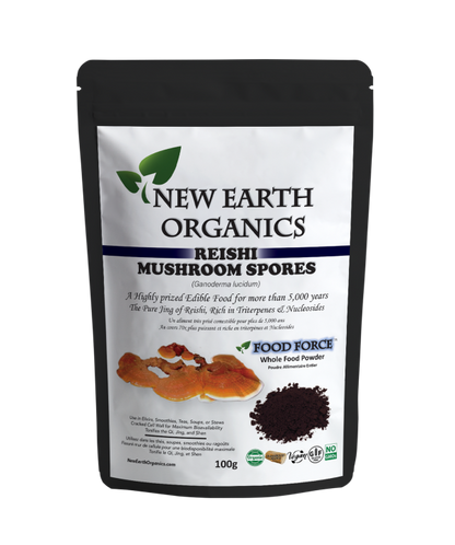 New Earth Organics Reishi Mushroom Spores (100g) - Lifestyle Markets