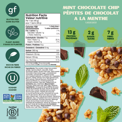 Simply Protein Bar - Crispy Mint Chocolate Chip (40g) - Lifestyle Markets