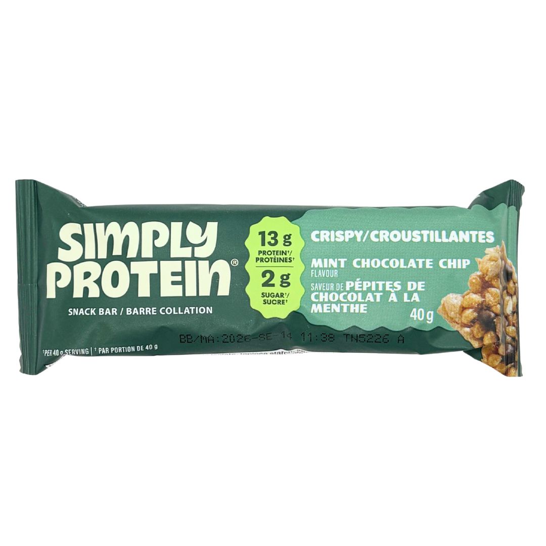 Simply Protein Bar - Crispy Mint Chocolate Chip (40g) - Lifestyle Markets
