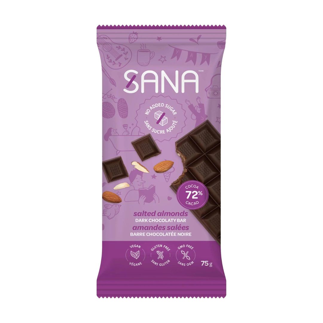 Sana Dark Chocolaty Bar - Salted Almonds (75g) - Lifestyle Markets