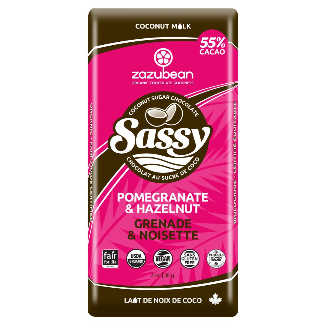 Zazubean Sassy - Pomegranate & Hazelnut with Coconut Sugar (85g) - Lifestyle Markets