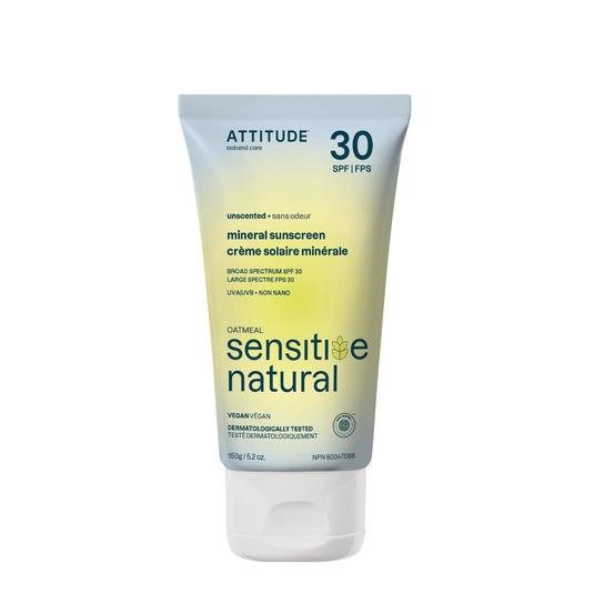 Attitude sunscreen tube with SPF 30 on a white background