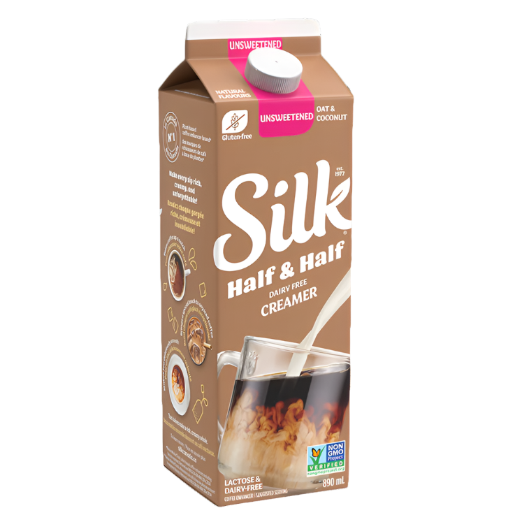 Silk Half & Half creamer carton on a white background