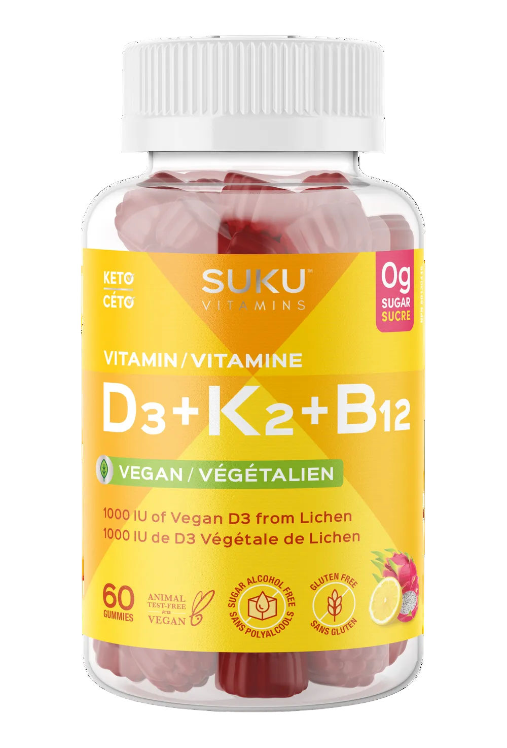 Suku Vitamin D3+K2+B12 (60 Gummies)