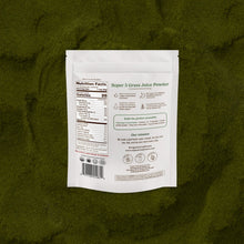 Super 5 Grass Juice Powder package on a green textured background
