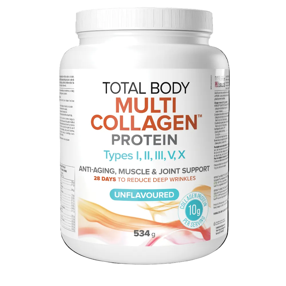 Total Body Multi Collagen Protein container on a white background