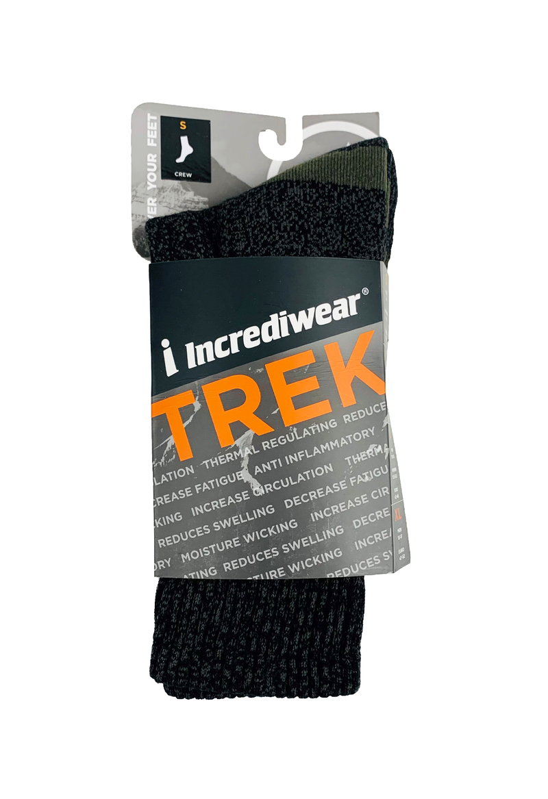 Black sock with 'Incrediiwear' branding on a white background