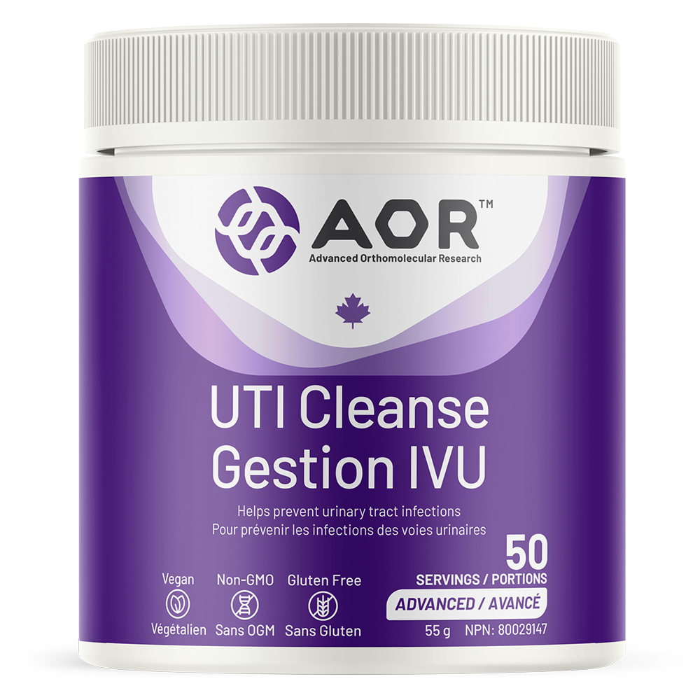 AOR UTI Cleanse Gestion IVU supplement container on a white background