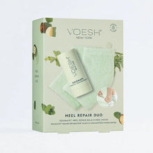 VOESH Heel Repair Duo packaging with featured magazines on a white background