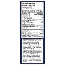 Nutrition facts label on a white background