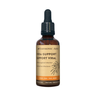 Bottle of Harmonic Arts Viral Support on a white background