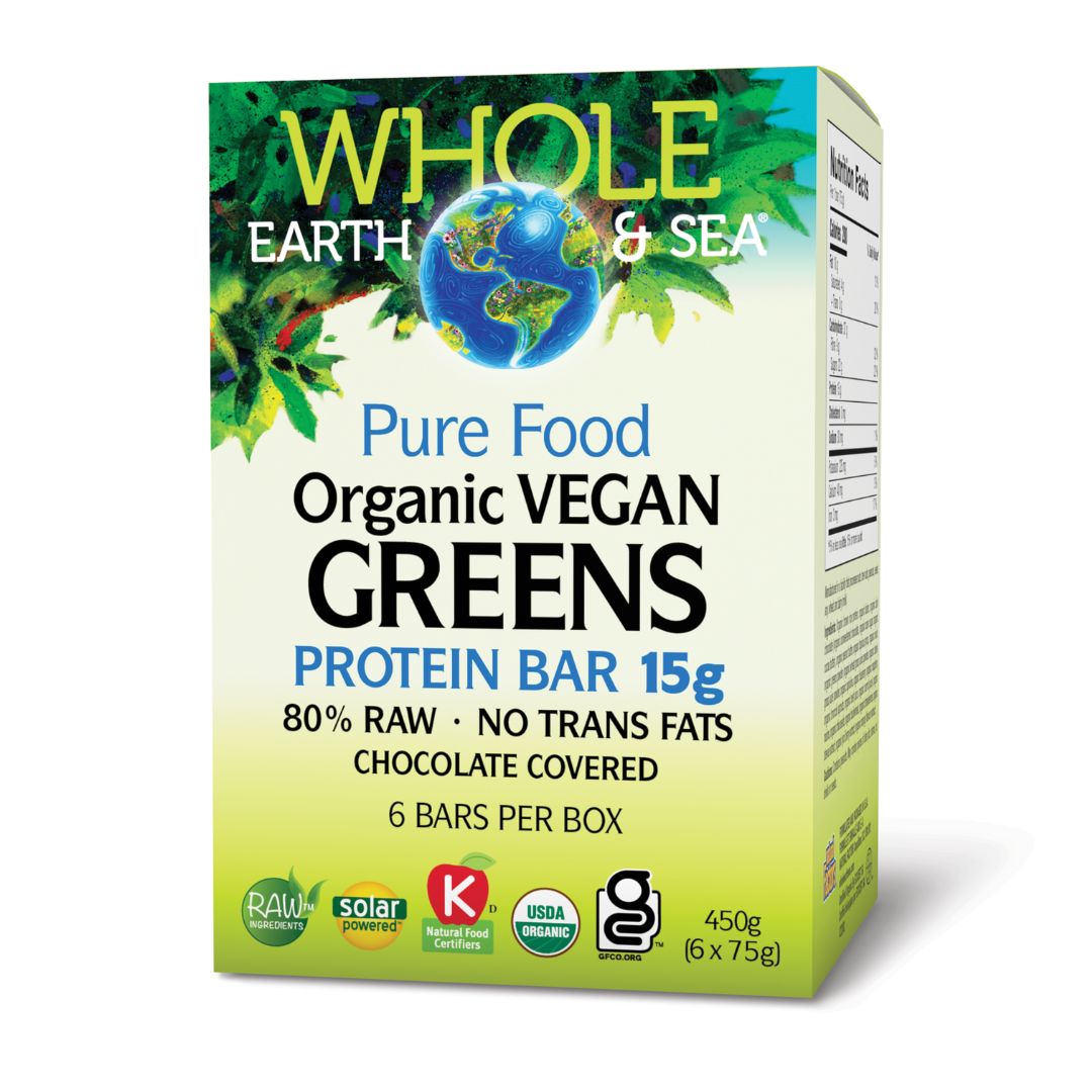 Whole Earth & Sea Organic Vegan Greens Protein Bar (6x75g)