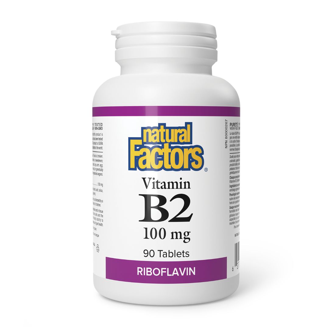 Natural Factors Vitamin B2 Riboflavin (100mg) (90 Tablets) - Lifestyle Markets