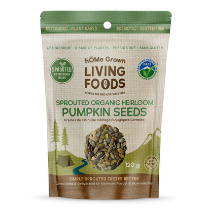 hOMe Grown Living Foods Sprouted Heirloom Pumpkin Seeds (120g)