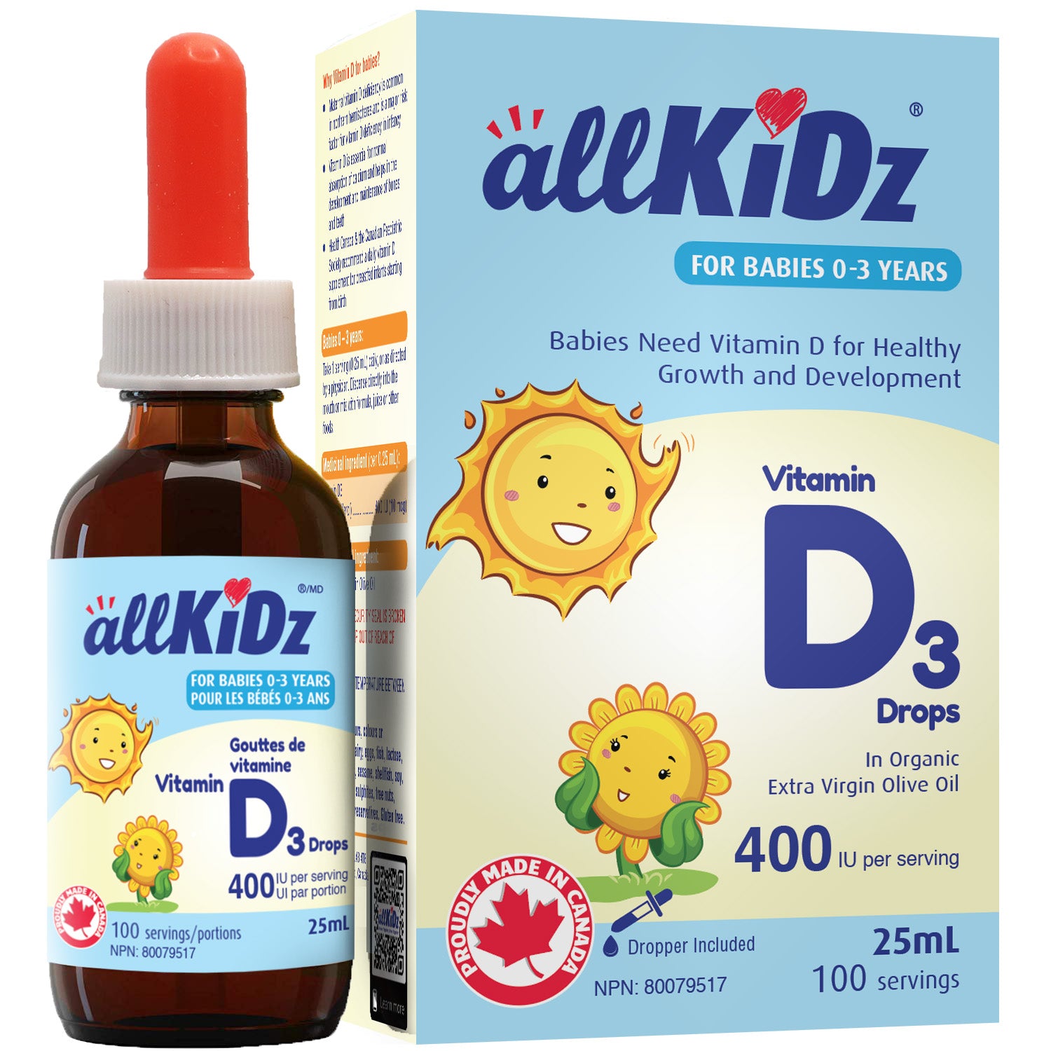 allKiDz Vitamin D3 Drops for Babies (25ml) - Lifestyle Markets