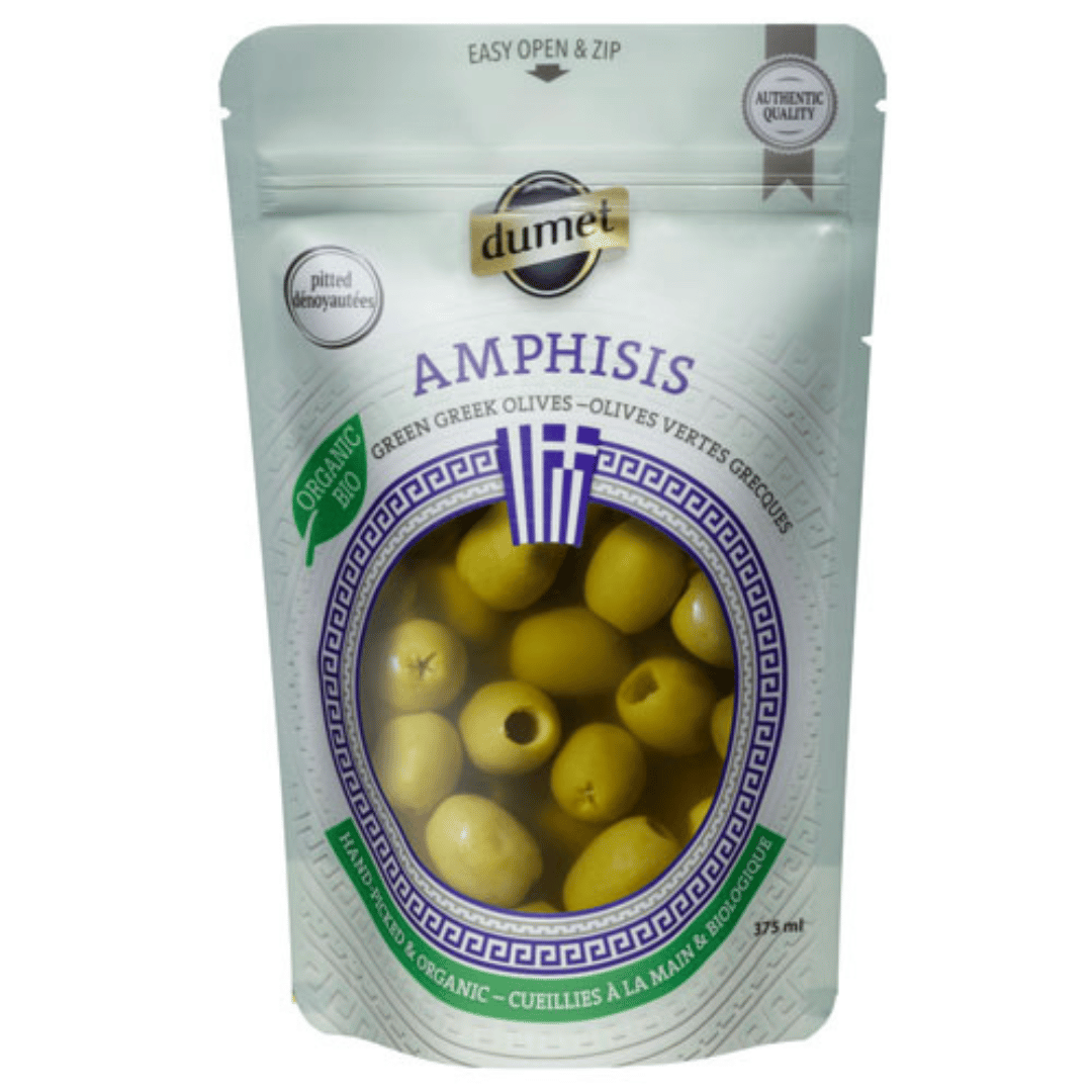 Dumet Amphisis Organic Pitted Green Olives (375ml) - Lifestyle Markets
