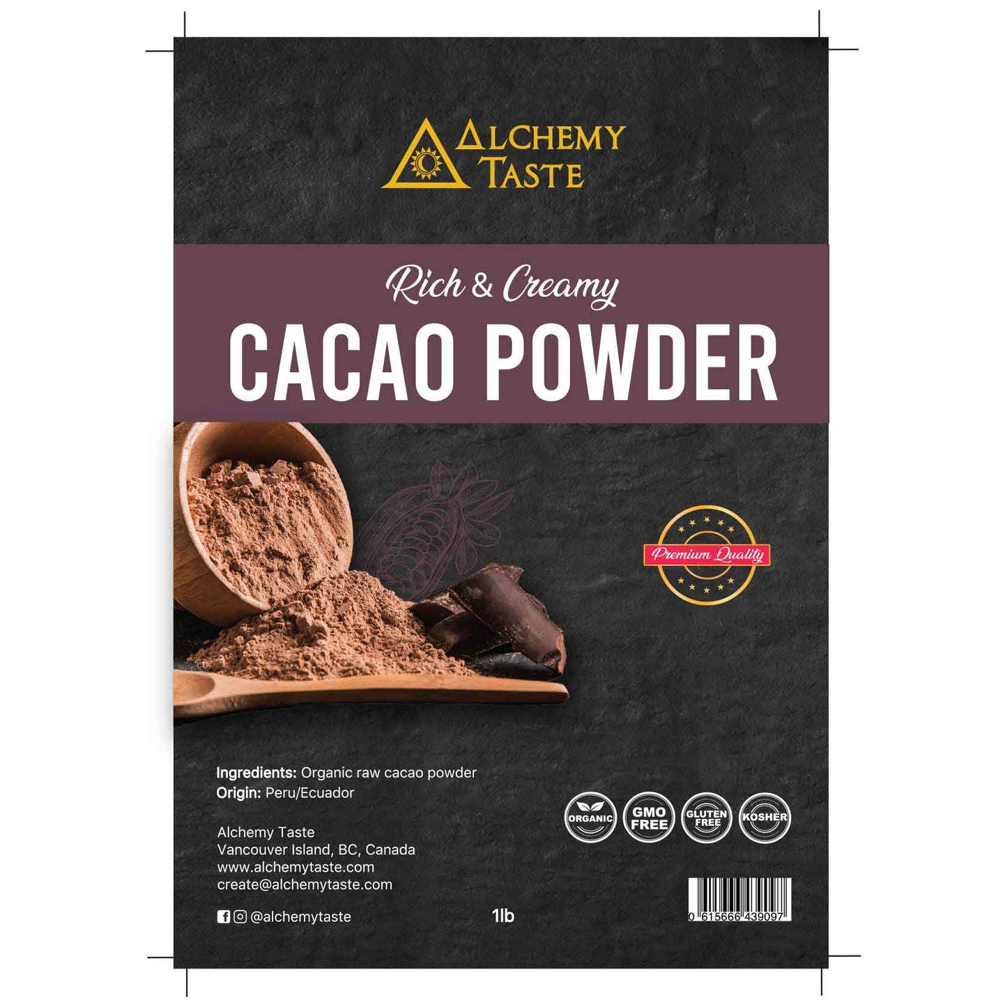 Alchemy Taste Cacao Powder (1lb)