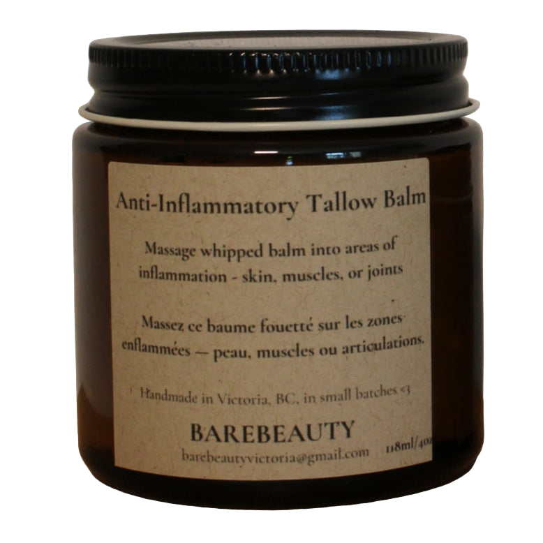 Two jars of Bare Beauty balm on a wooden block with a white background