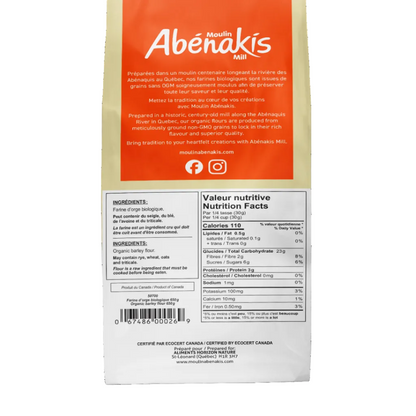 Abenakis Mill Organic Barley Flour (650g)