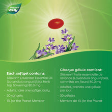 Nature's Way product packaging with lavender flowers and essential oil information on a green background
