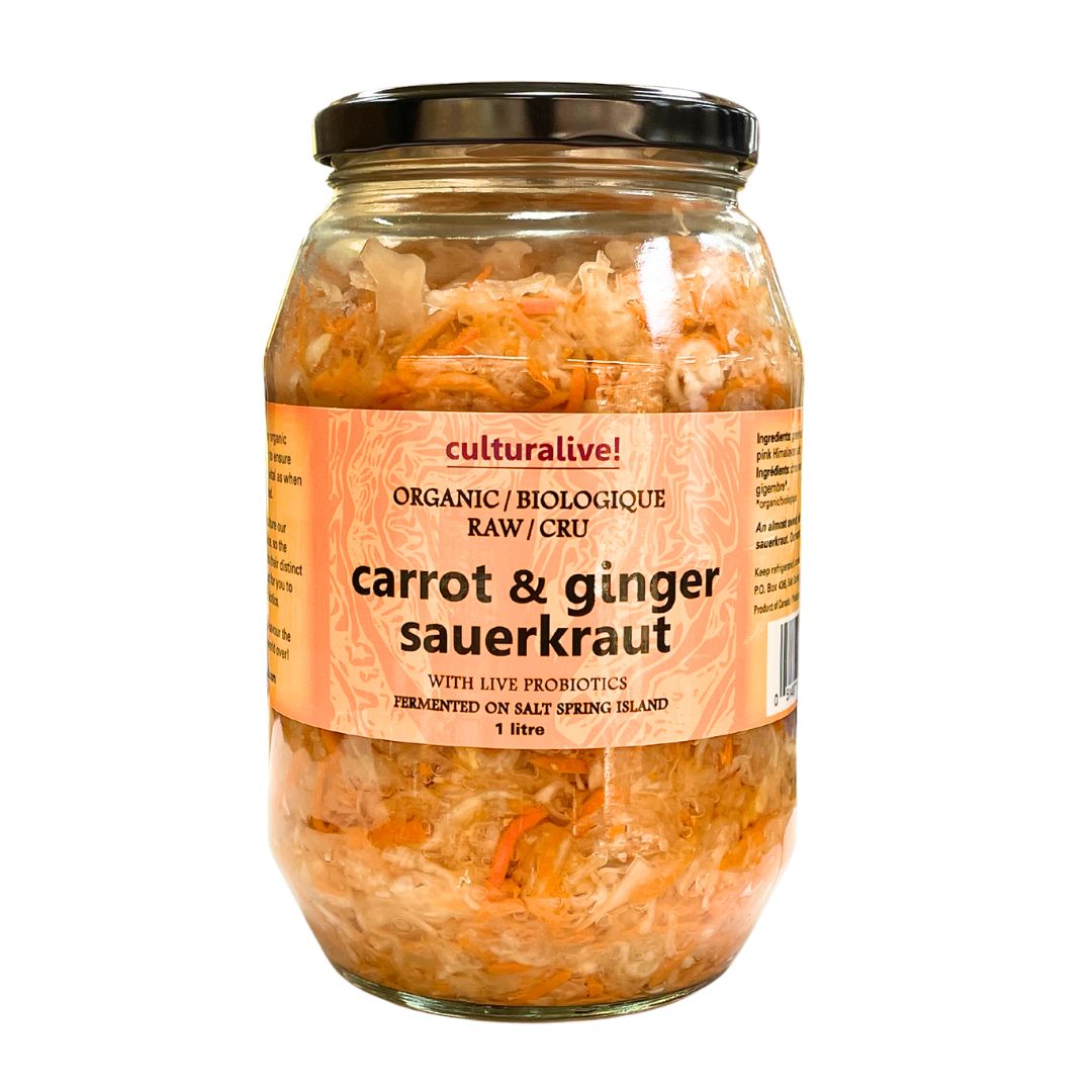 Culturalive Organic Sauerkraut - Carrot & Ginger (1L) - Lifestyle Markets