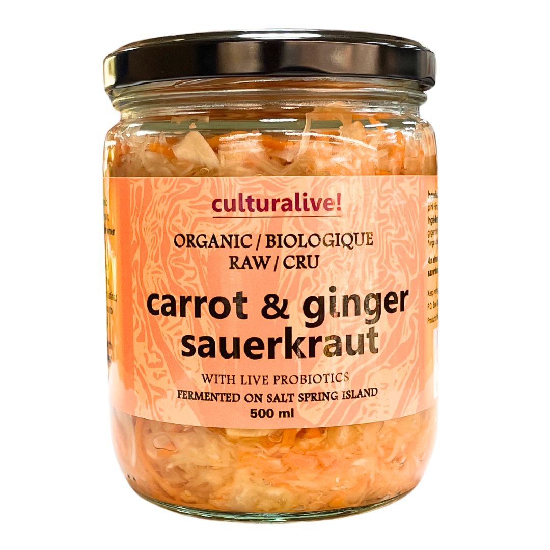 Culturalive Organic Sauerkraut - Carrot & Ginger (500ml) - Lifestyle Markets