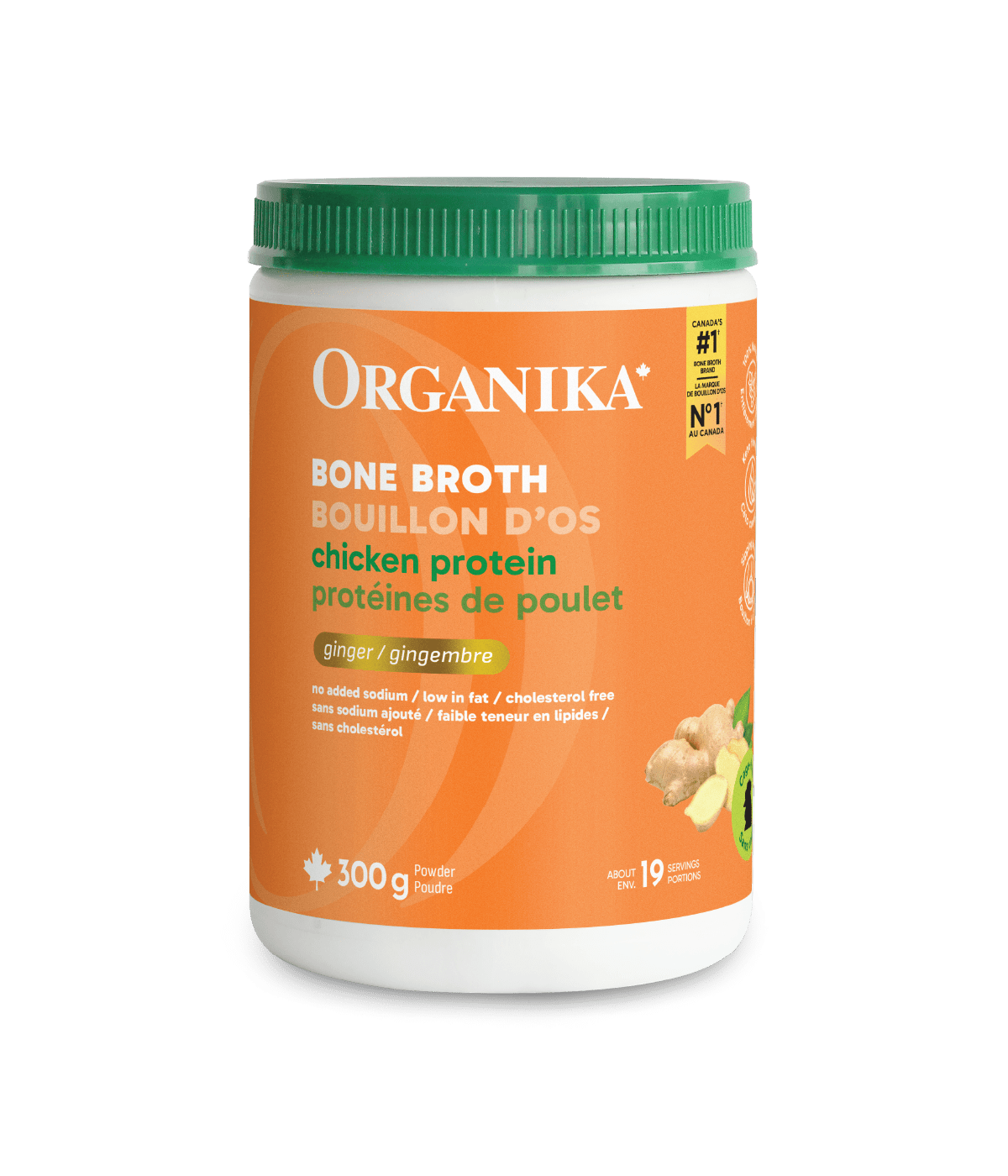 Organika Chicken Bone Broth Protein Powder - Ginger (300g)