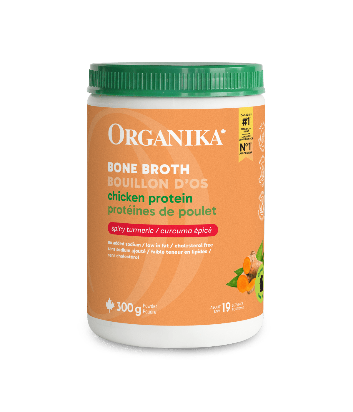 Organika Chicken Bone Broth Protein Powder - Turmeric (300g)
