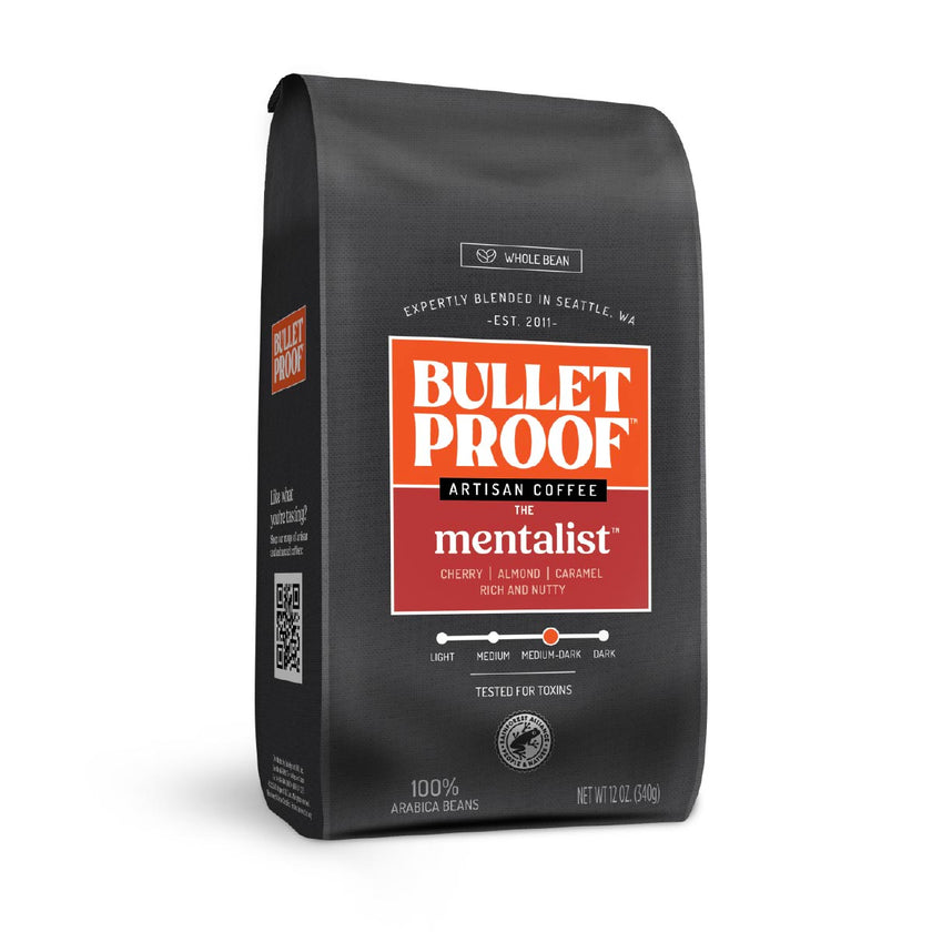 Bulletproof Mentalist Coffee package on a white background