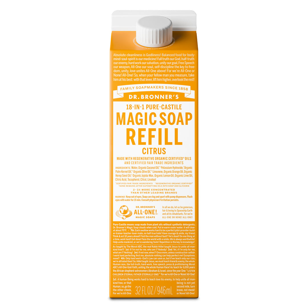Dr. Bronner's Castile Liquid Soap - Citrus Refill (946ml)