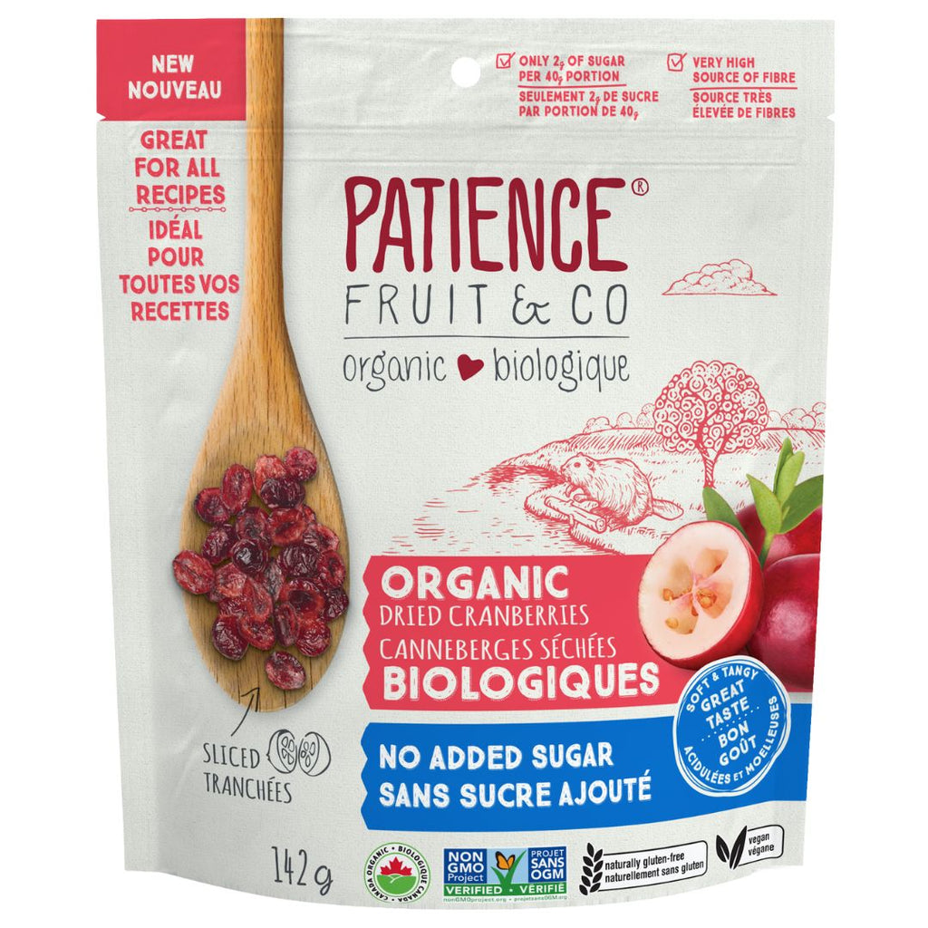 Patience Fruit & Co. Organic Dried Cranberries - No Added Sugar (142g)