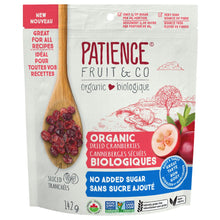 Patience Fruit & Co. Organic Dried Cranberries - No Added Sugar (142g) - Lifestyle Markets