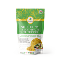 Package of nutritional yeast with green and white design on a white background