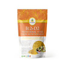 Package of Ecoideas nutritional yeast flakes on a white background